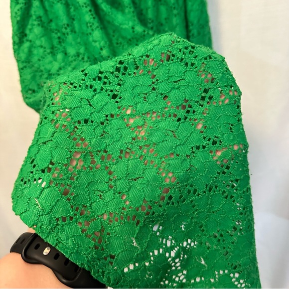 Xhilaration Emerald Green Floral Lace Elastic Waist Dress Size Small - Picture 7 of 15